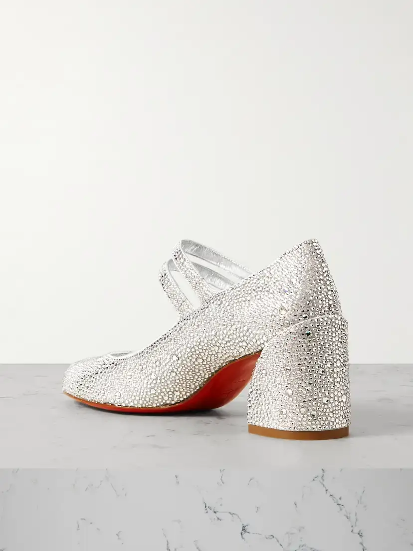 Christian Louboutin Miss Jane Strass 55 Crystal-embellished Suede Pumps | Thumbnail 3