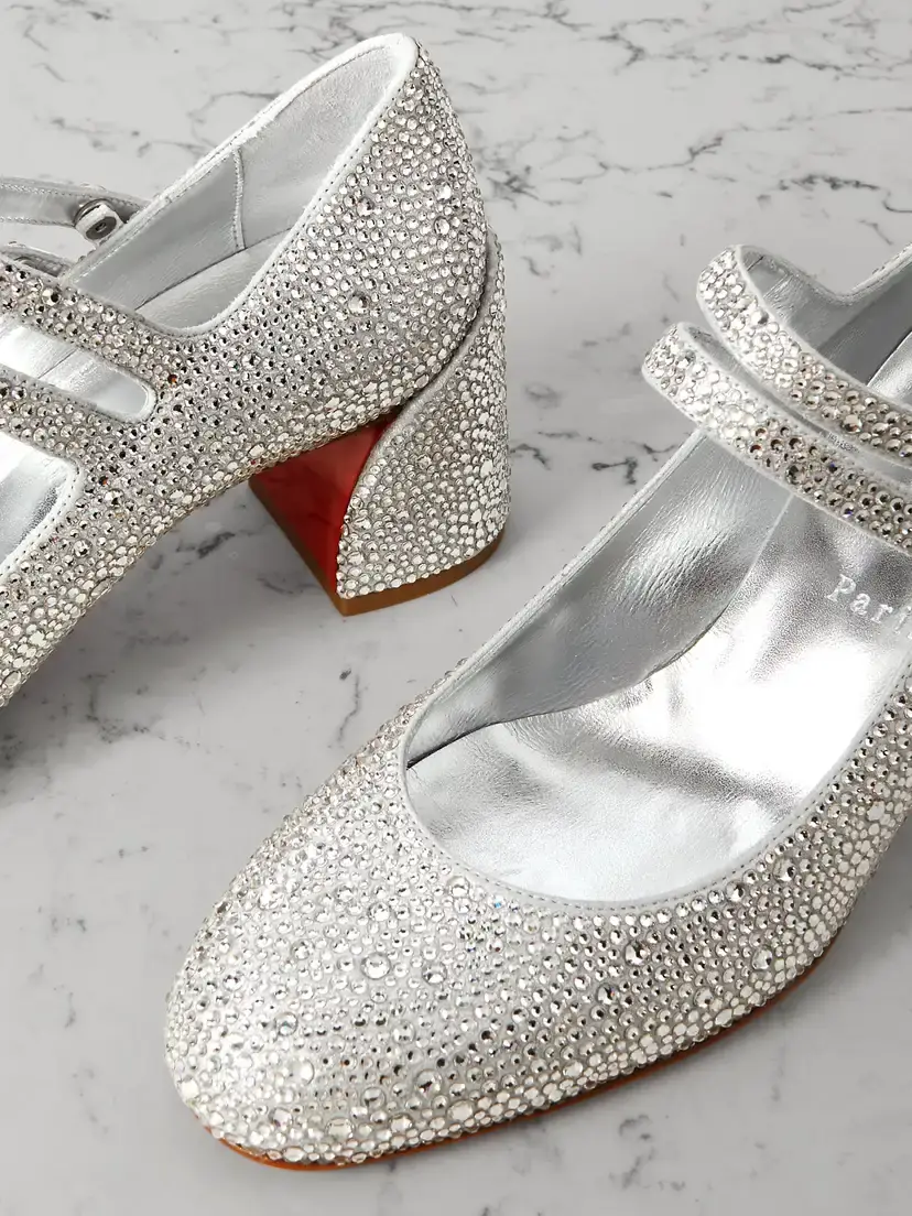 Christian Louboutin Miss Jane Strass 55 Crystal-embellished Suede Pumps | Thumbnail 4