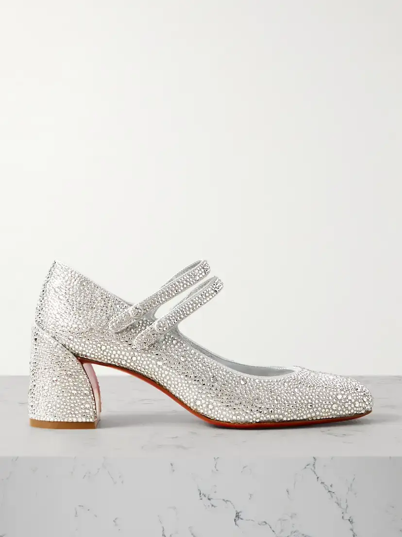 Christian Louboutin Miss Jane Strass 55 Crystal-embellished Suede Pumps | Image 1 Christian Louboutin Miss Jane Strass 55 Crystal-embellished Suede Pumps | Image 1