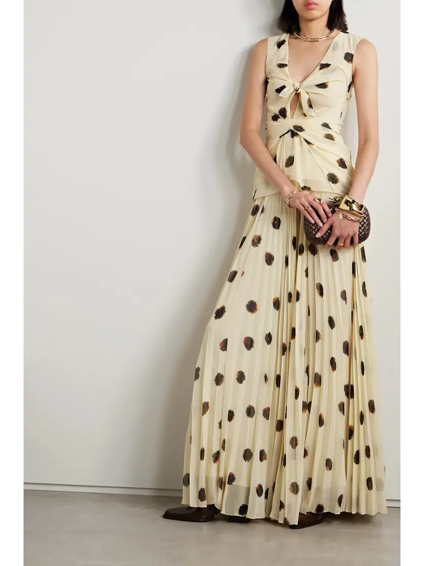 Altuzarra Sif Pleated Polka-dot Crepe De Chine Maxi Skirt | Thumbnail 2