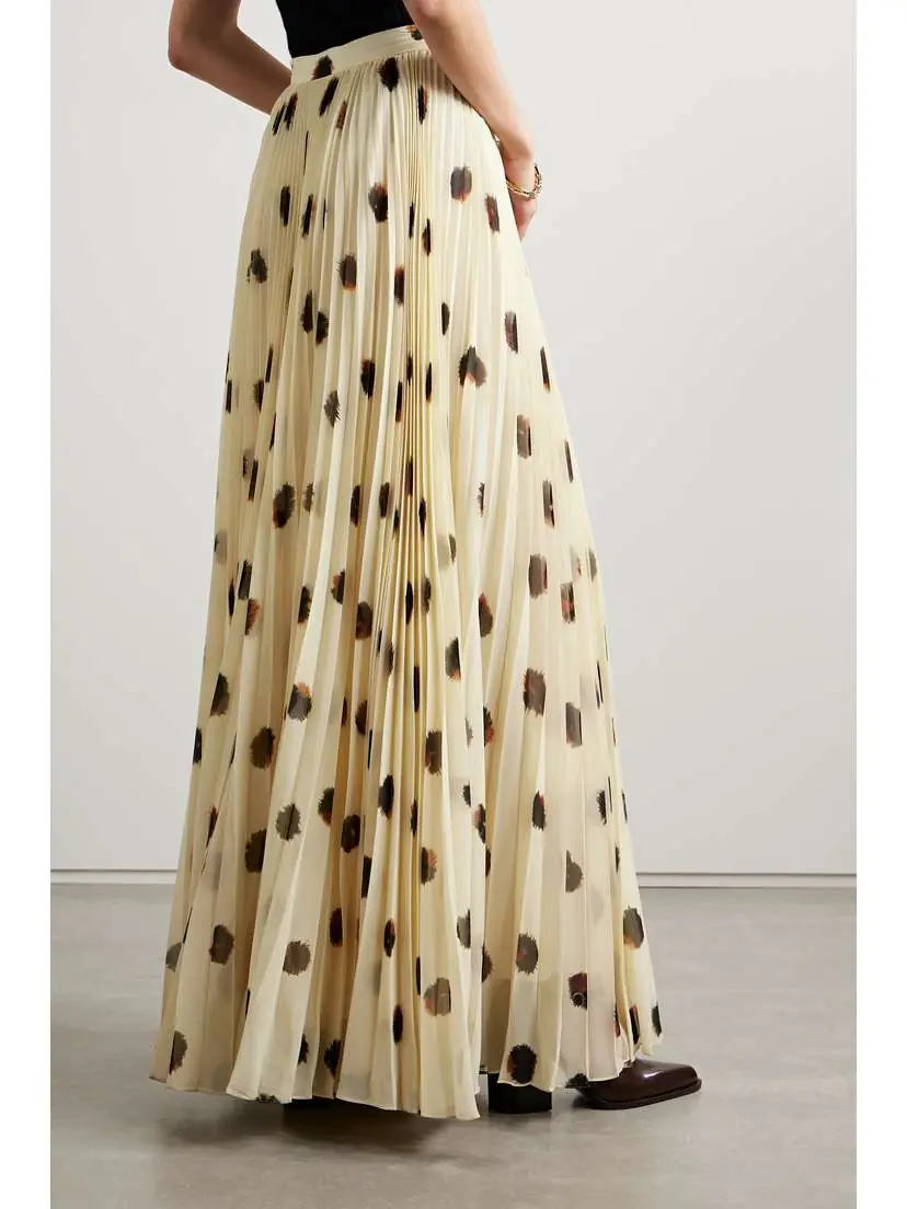 Altuzarra Sif Pleated Polka-dot Crepe De Chine Maxi Skirt | Thumbnail 4