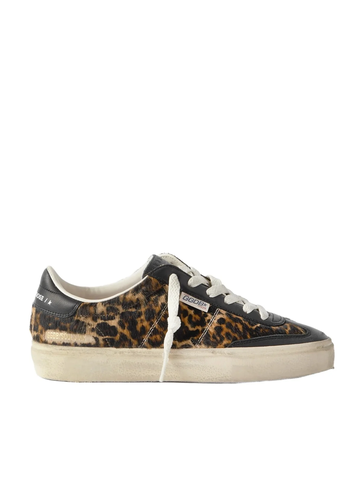 Soul-star Distressed Leather-trimmed Leopard-print Calf Hair Sneakers Soul-star Distressed Leather-trimmed Leopard-print Calf Hair Sneakers