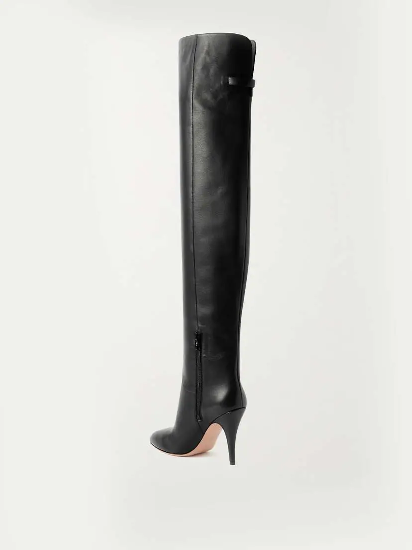 Valentino Garavani 105 Buckle-embellished Leather Over-the-knee Boots | Thumbnail 3 Valentino Garavani 105 Buckle-embellished Leather Over-the-knee Boots | Thumbnail 3