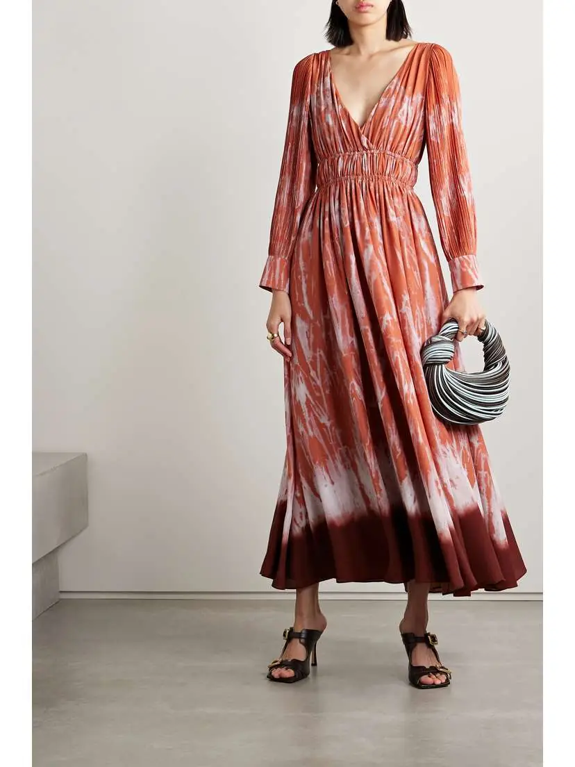 Altuzarra Kathleen Gathered Tie-dyed Crepe De Chine Maxi Dress | Thumbnail 2 Altuzarra Kathleen Gathered Tie-dyed Crepe De Chine Maxi Dress | Thumbnail 2