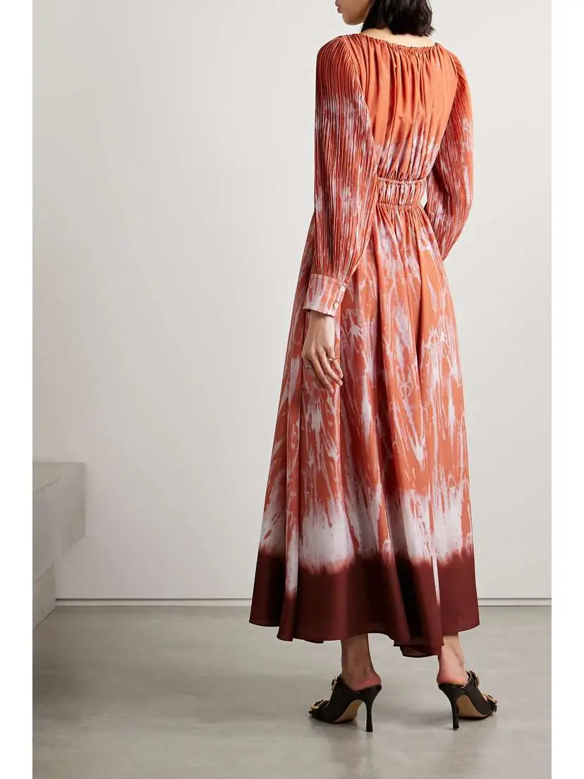 Altuzarra Kathleen Gathered Tie-dyed Crepe De Chine Maxi Dress | Thumbnail 3 Altuzarra Kathleen Gathered Tie-dyed Crepe De Chine Maxi Dress | Thumbnail 3