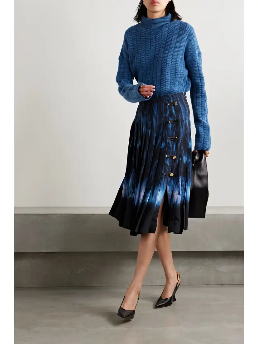 Altuzarra Tullius Pleated Printed Crepe De Chine Midi Skirt | Thumbnail 2 Altuzarra Tullius Pleated Printed Crepe De Chine Midi Skirt | Thumbnail 2