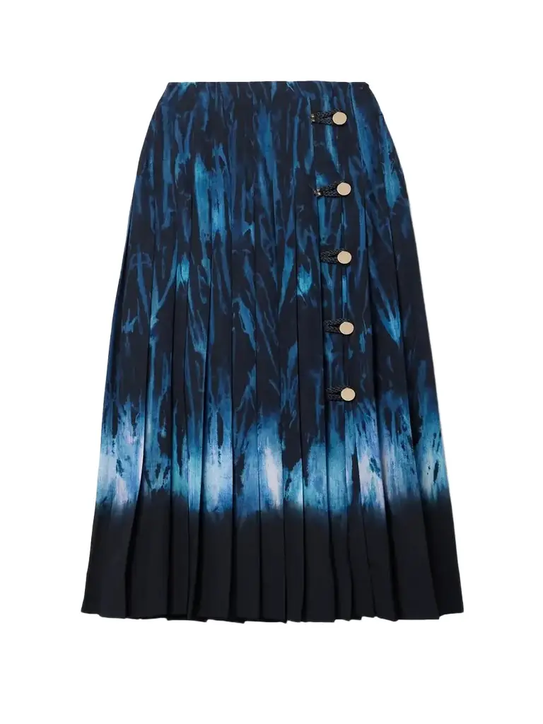 Altuzarra Tullius Pleated Printed Crepe De Chine Midi Skirt | Thumbnail 1 Altuzarra Tullius Pleated Printed Crepe De Chine Midi Skirt | Thumbnail 1