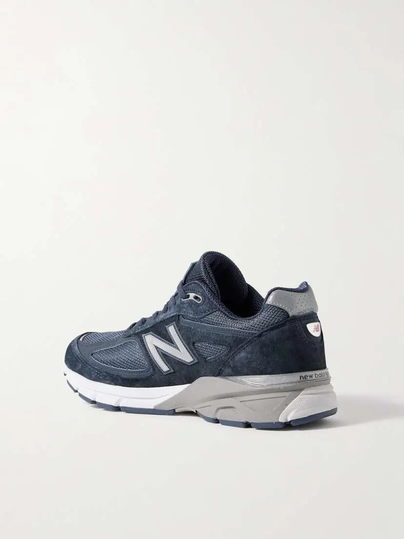 New Balance 990v4 Leather-trimmed Suede And Mesh Sneakers | Thumbnail 3 New Balance 990v4 Leather-trimmed Suede And Mesh Sneakers | Thumbnail 3