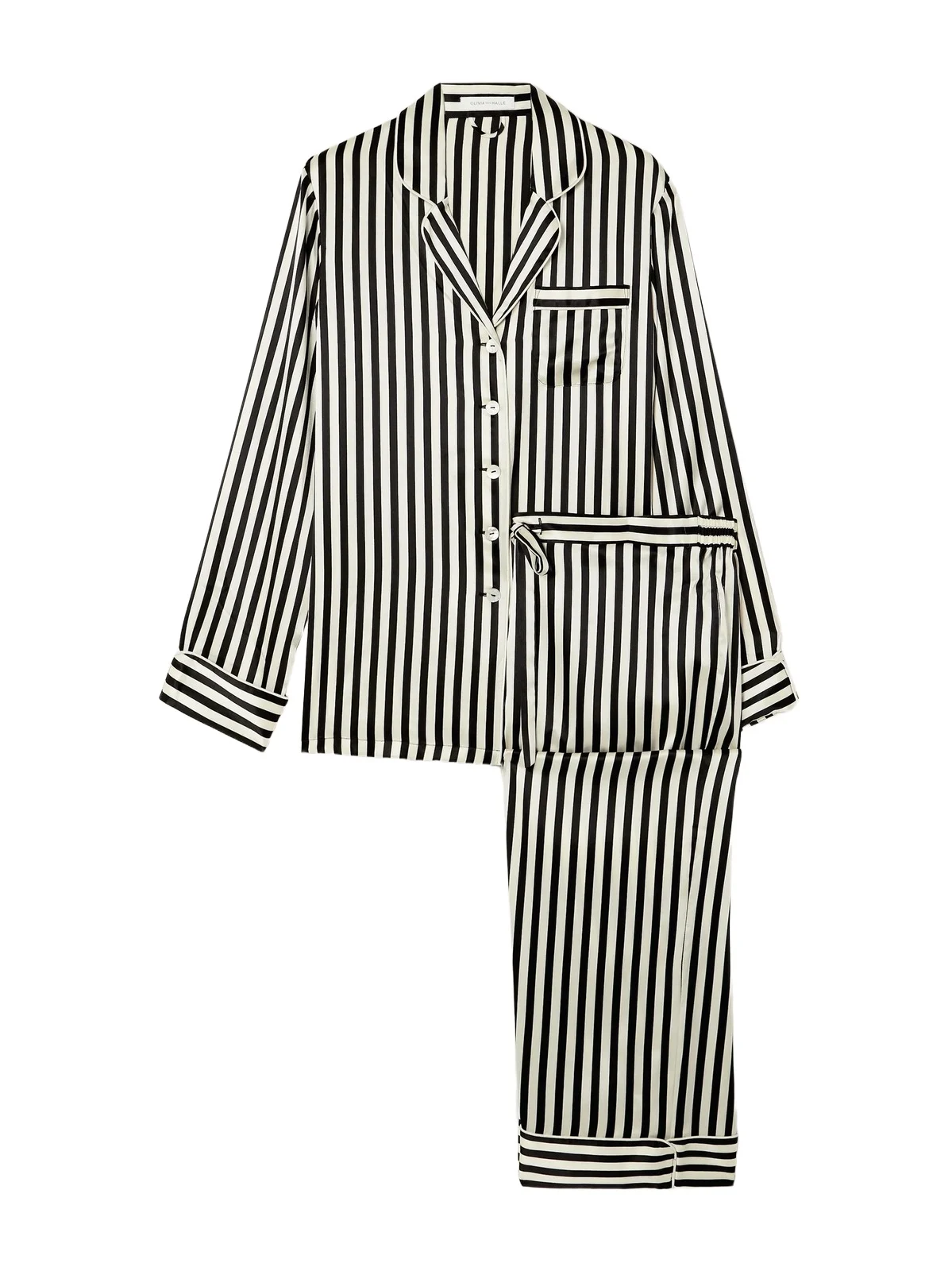 Lila Striped Silk-satin Pajama Set Lila Striped Silk-satin Pajama Set
