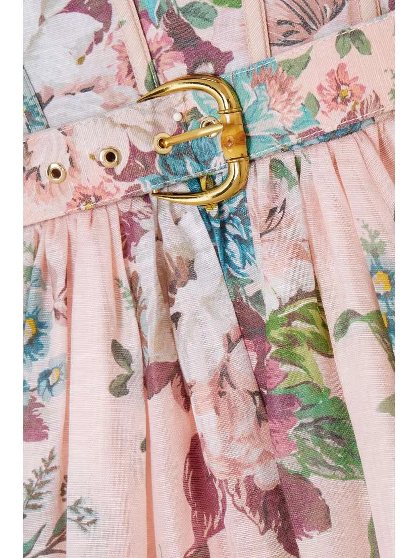 Zimmermann Matchmaker Belted Floral-print Linen And Silk-blend Midi Dress | Thumbnail 4 Zimmermann Matchmaker Belted Floral-print Linen And Silk-blend Midi Dress | Thumbnail 4