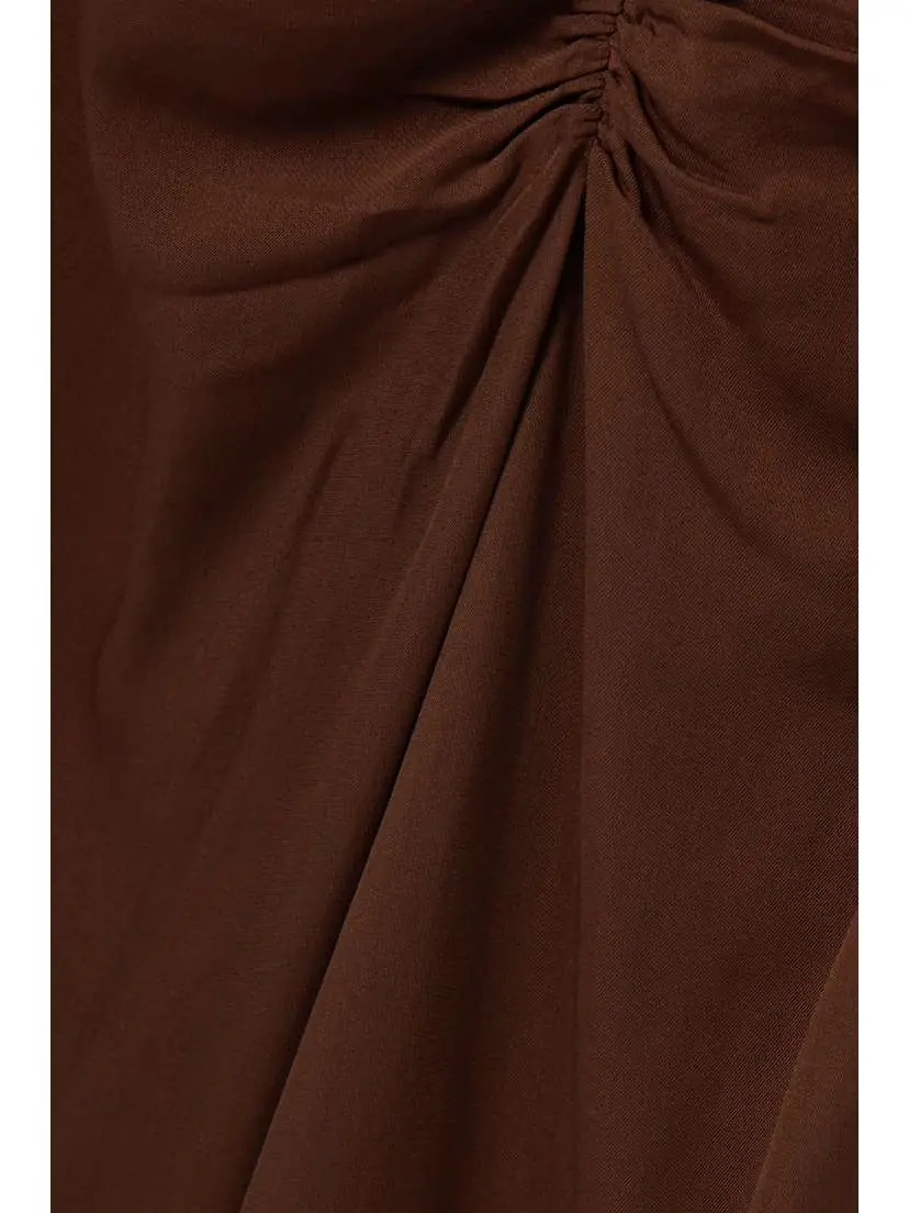 Christopher Esber Fusion Gathered Stretch-jersey And Stretch-crepe Turtleneck Maxi Dress - UK 14 | Thumbnail 4 Christopher Esber Fusion Gathered Stretch-jersey And Stretch-crepe Turtleneck Maxi Dress - UK 14 | Thumbnail 4