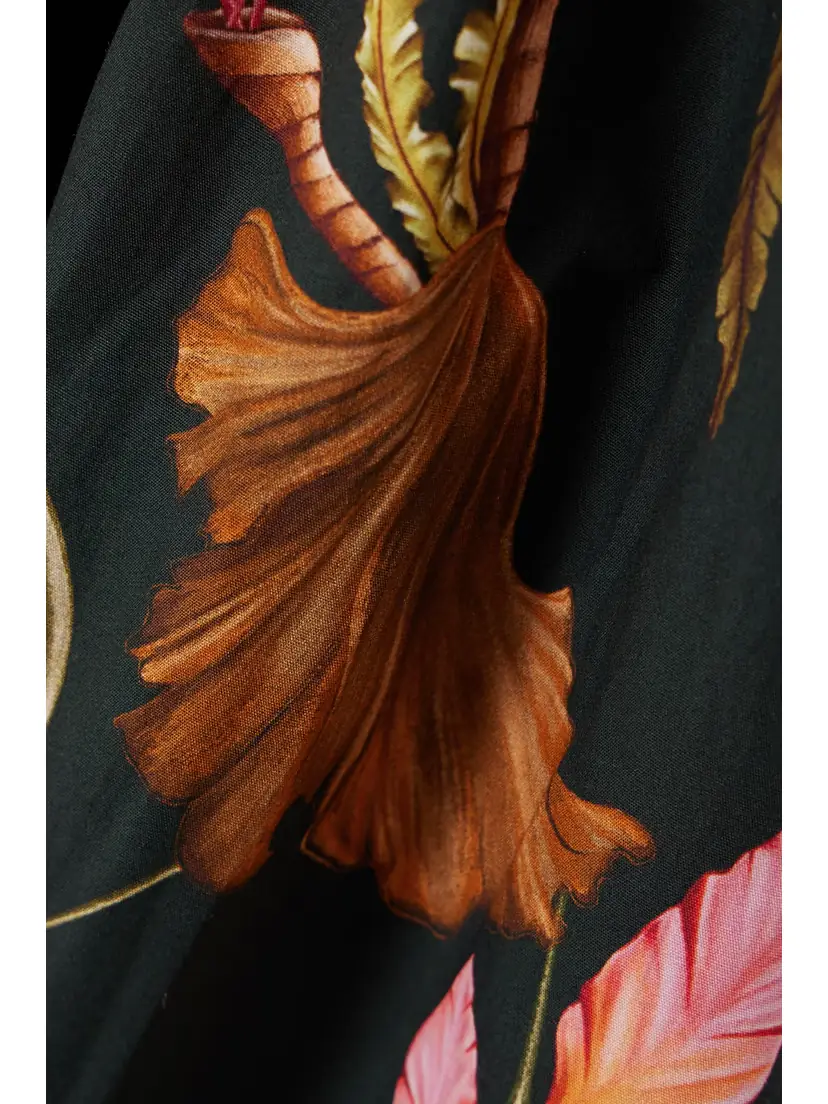 Agua by Agua Bendita + Net Sustain Totumo Cut-out Gathered Printed Cotton Maxi Dress | Thumbnail 4