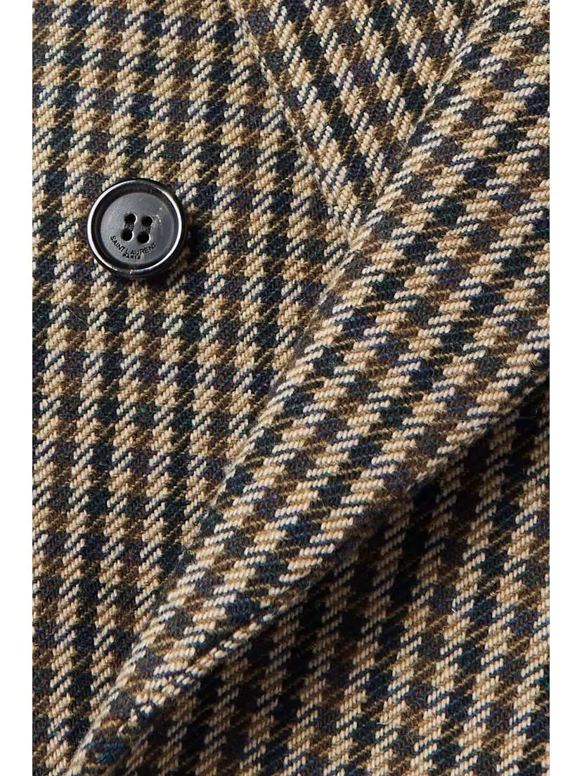 SAINT LAURENT Double-breasted Checked Wool-blend Blazer | Thumbnail 5 SAINT LAURENT Double-breasted Checked Wool-blend Blazer | Thumbnail 5