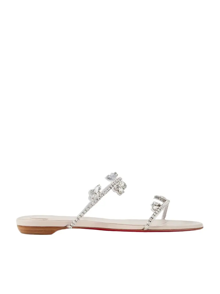 Christian Louboutin Just Queenie Crystal-embellished Pvc Sandals | Image 1 Christian Louboutin Just Queenie Crystal-embellished Pvc Sandals | Image 1
