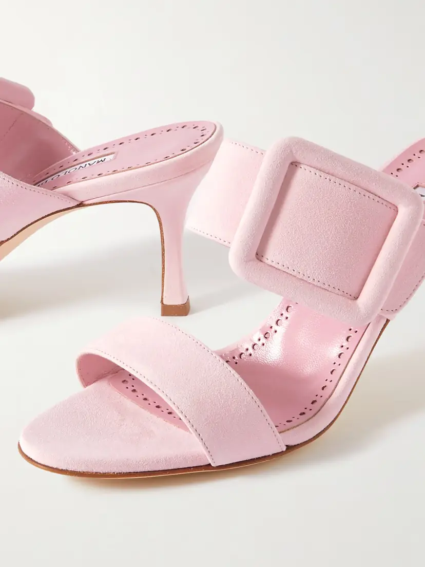 Manolo Blahnik Gable 70 Buckled Suede Mules | Thumbnail 4