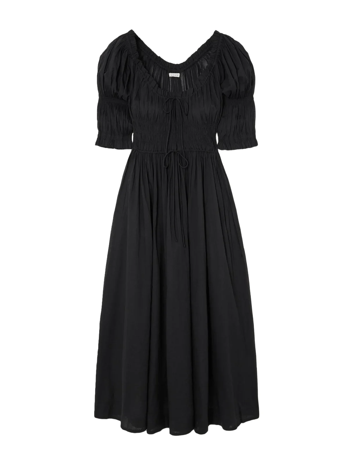 Ischia Shirred Organic Cotton-voile Midi Dress Ischia Shirred Organic Cotton-voile Midi Dress