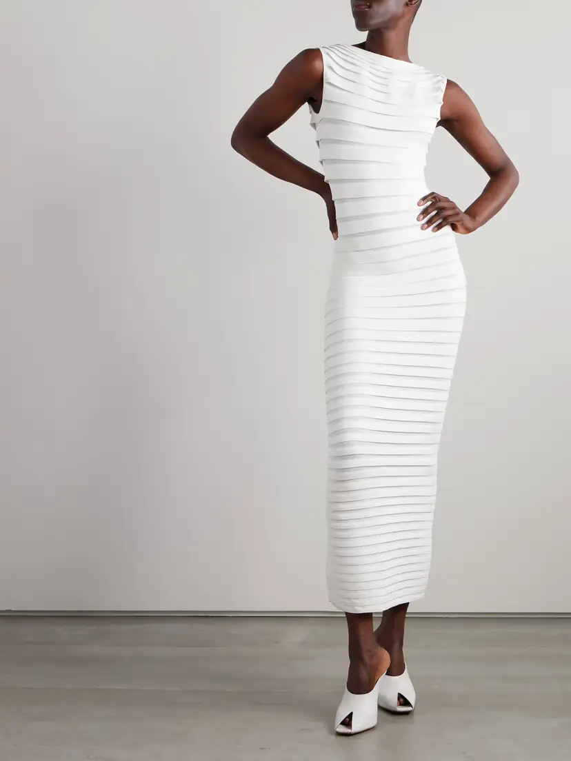 Alaïa Layered Knitted Maxi Dress | Thumbnail 2