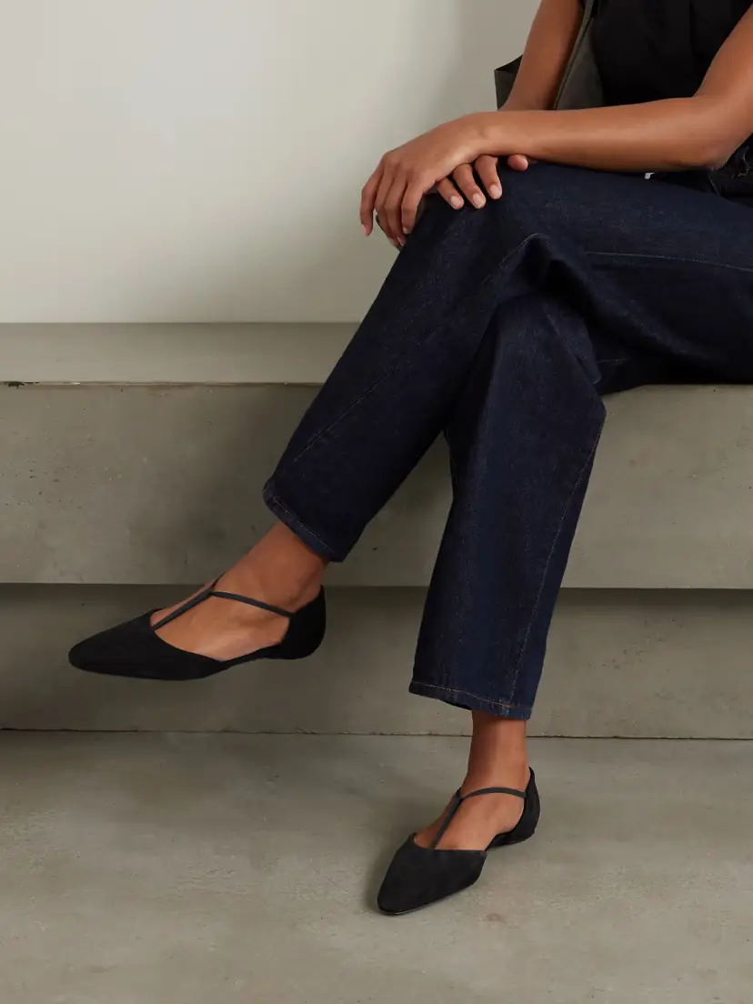 TOTEME + Net Sustain The T-strap Suede Point-toe Flats | Thumbnail 2 TOTEME + Net Sustain The T-strap Suede Point-toe Flats | Thumbnail 2