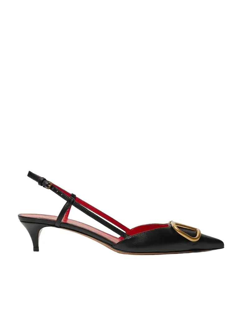 Valentino Garavani Go Logo 40 Embellished Leather Slingback Pumps | Image 1 Valentino Garavani Go Logo 40 Embellished Leather Slingback Pumps | Image 1