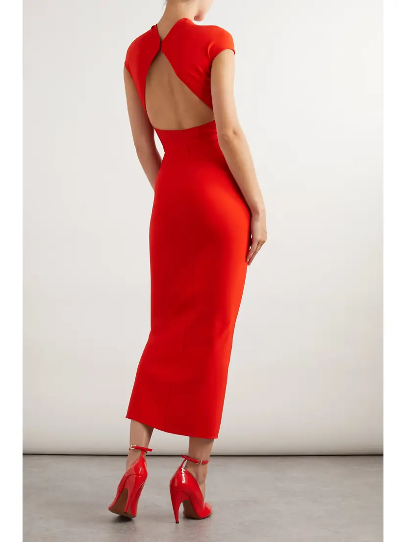 Alaïa Open-back Stretch-jersey Midi Dress | Thumbnail 2 Alaïa Open-back Stretch-jersey Midi Dress | Thumbnail 2