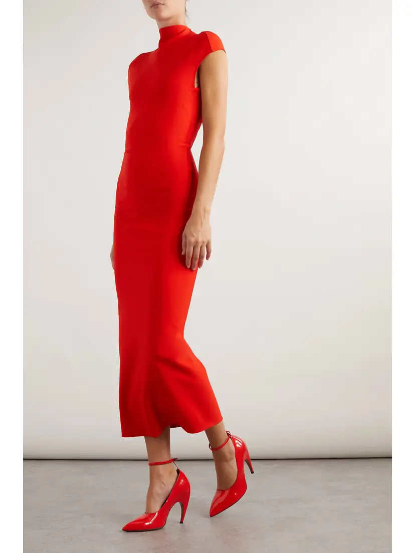 Alaïa Open-back Stretch-jersey Midi Dress | Thumbnail 3 Alaïa Open-back Stretch-jersey Midi Dress | Thumbnail 3