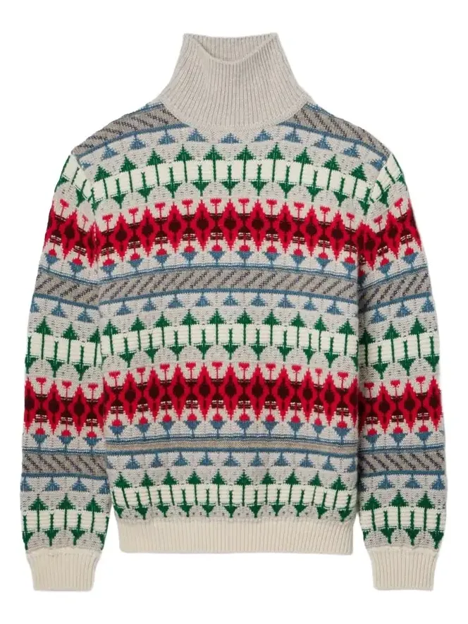 Loro Piana Holiday Noel Cashmere-jacquard Turtleneck Sweater