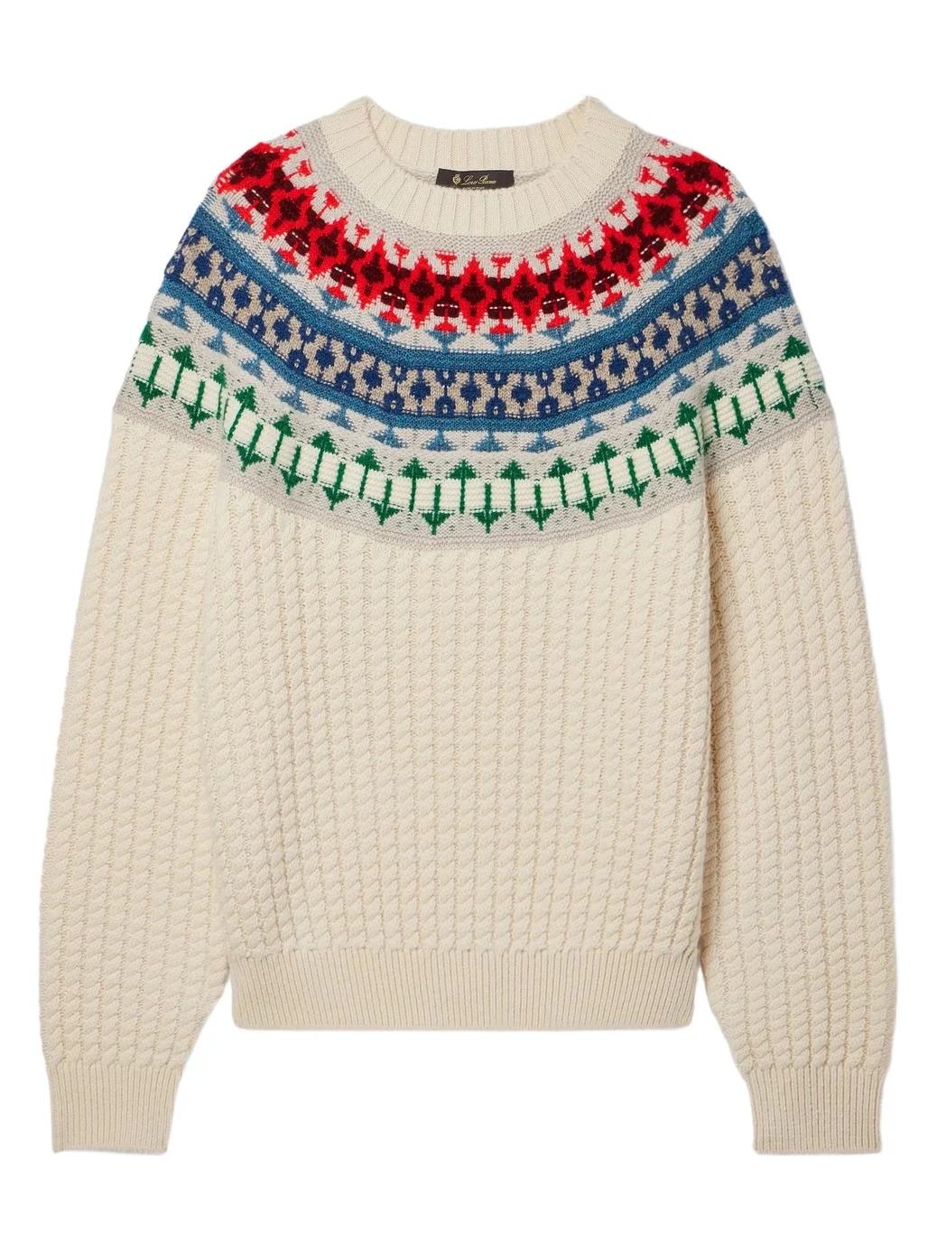 Noel Fair Isle Cable-knit Cashmere Sweater