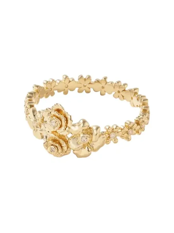 Flower Cluster 14-karat Gold Diamond Ring Flower Cluster 14-karat Gold Diamond Ring