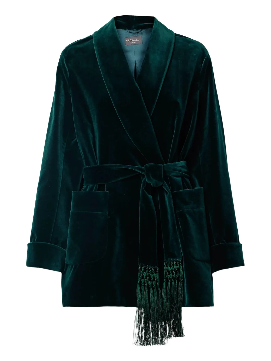 Raniya Belted Macramé-trimmed Cotton-blend Velvet Jacket