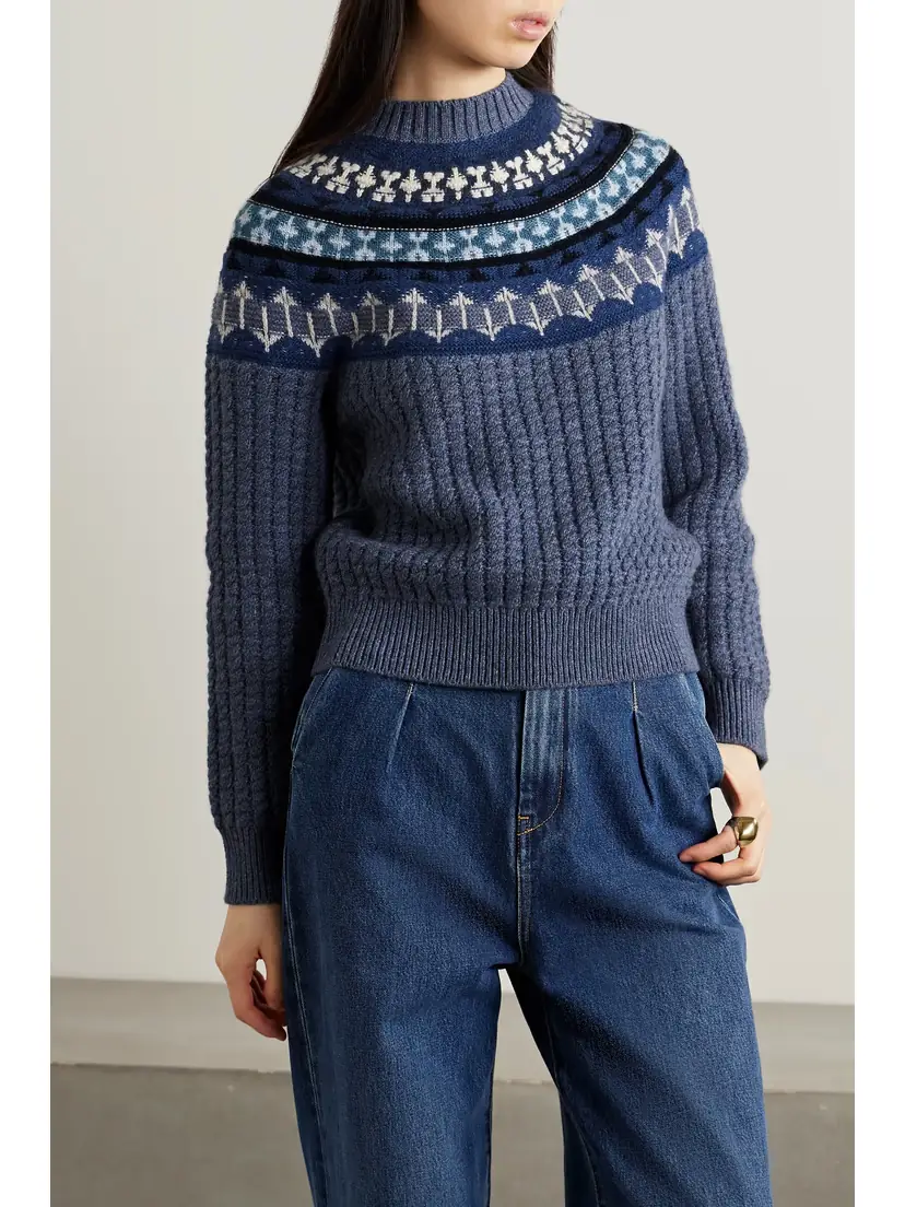 Loro Piana Noel Fair Isle Cable-knit Cashmere Sweater | Thumbnail 3
