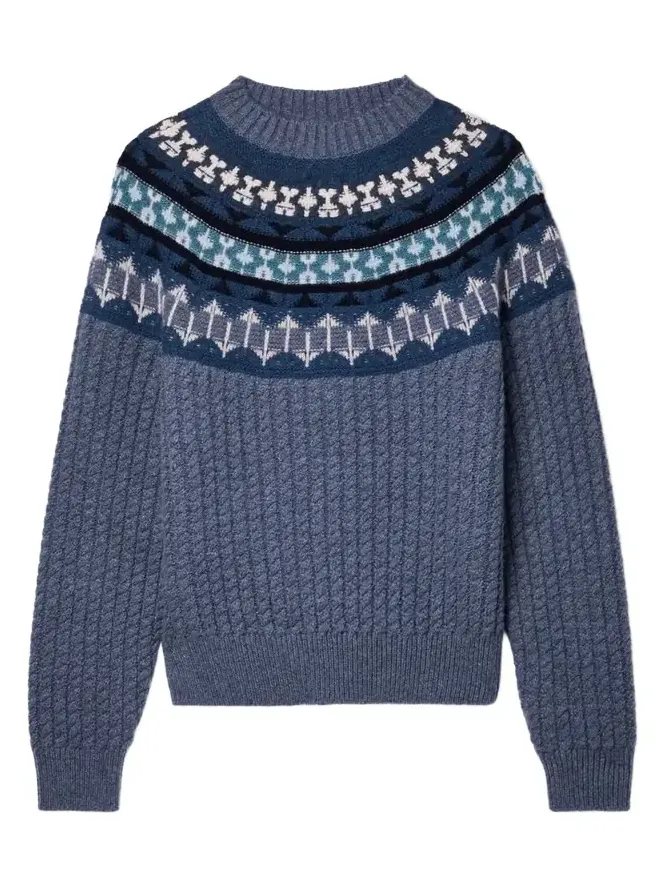 Loro Piana Noel Fair Isle Cable-knit Cashmere Sweater