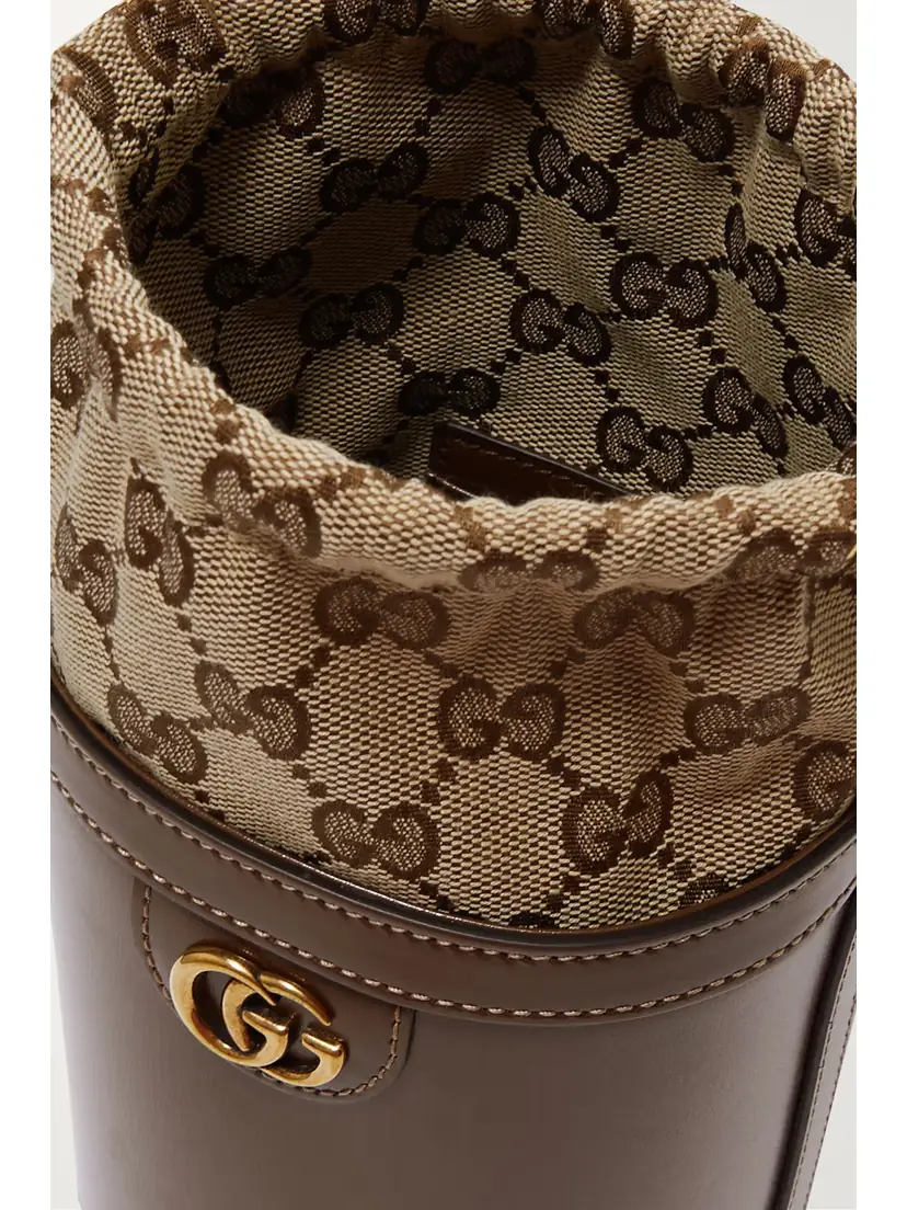 Gucci Ophidia Mini Leather And Canvas-jacquard Bucket Bag | Thumbnail 5 Gucci Ophidia Mini Leather And Canvas-jacquard Bucket Bag | Thumbnail 5