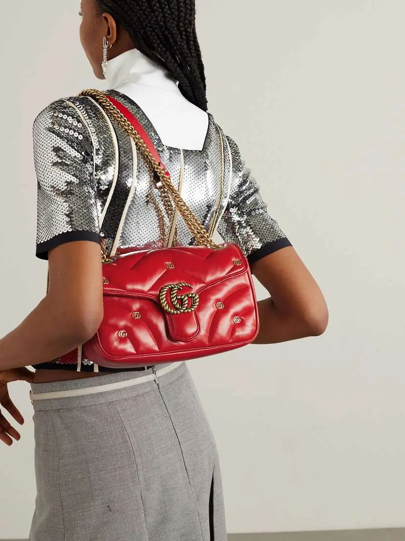 Gucci Gg Marmont 2.0 Embellished Matelassé Leather Shoulder Bag | Thumbnail 2