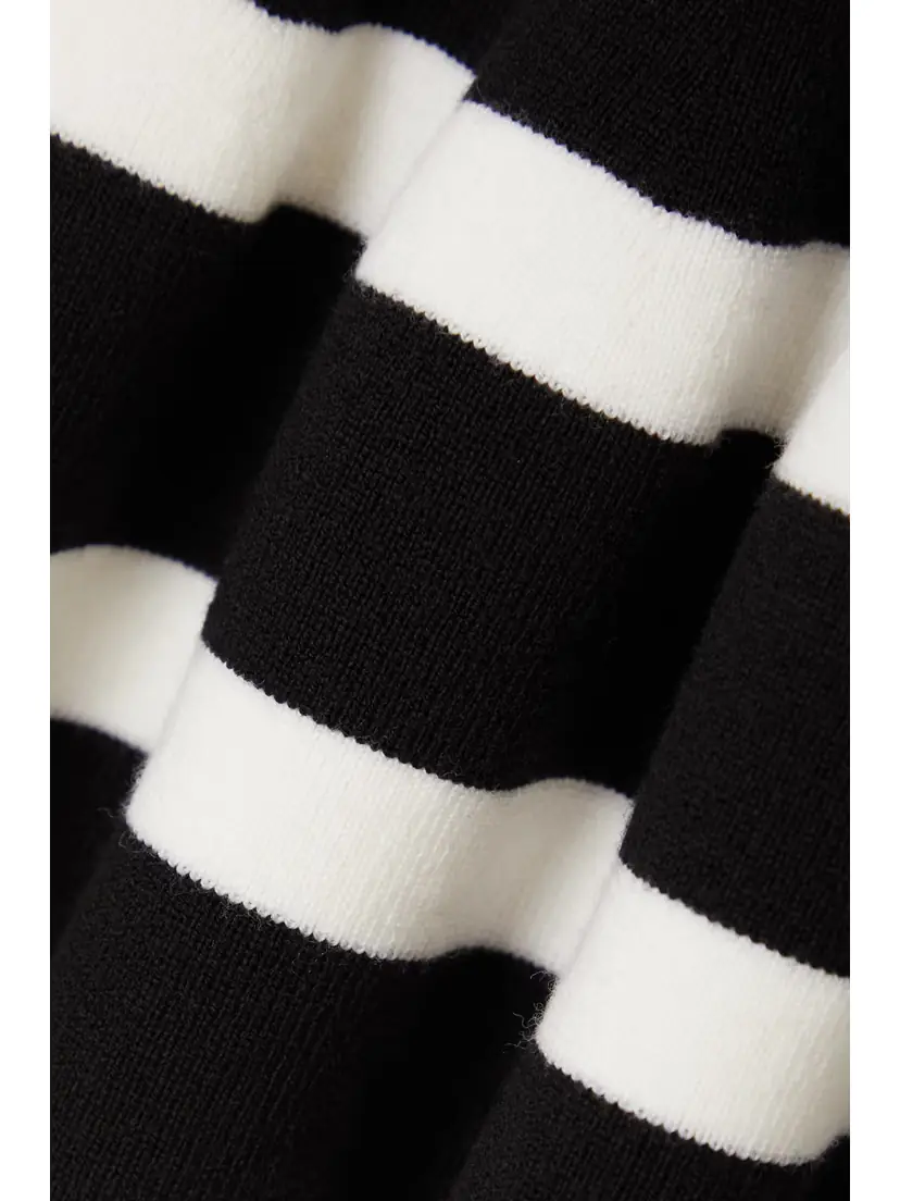 Alexander McQueen Panelled Striped Wool-blend Midi Dress | Thumbnail 4 Alexander McQueen Panelled Striped Wool-blend Midi Dress | Thumbnail 4