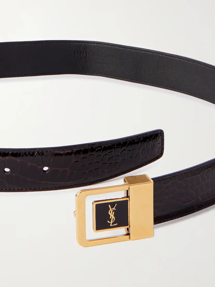 Saint Laurent Croc-effect Leather Belt | Thumbnail 3 Saint Laurent Croc-effect Leather Belt | Thumbnail 3
