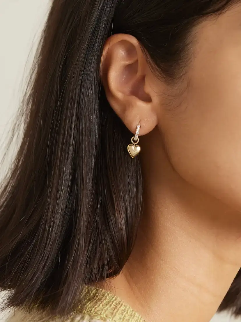 Roxanne First Dangly 14-karat Gold Diamond Single Earring | Thumbnail 2
