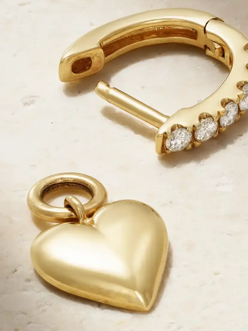 Roxanne First Dangly 14-karat Gold Diamond Single Earring | Thumbnail 3