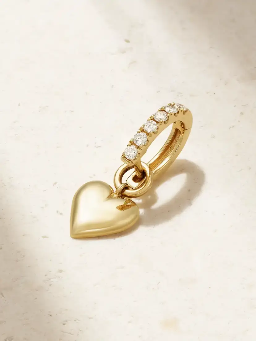 Dangly 14-karat Gold Diamond Single Earring Dangly 14-karat Gold Diamond Single Earring