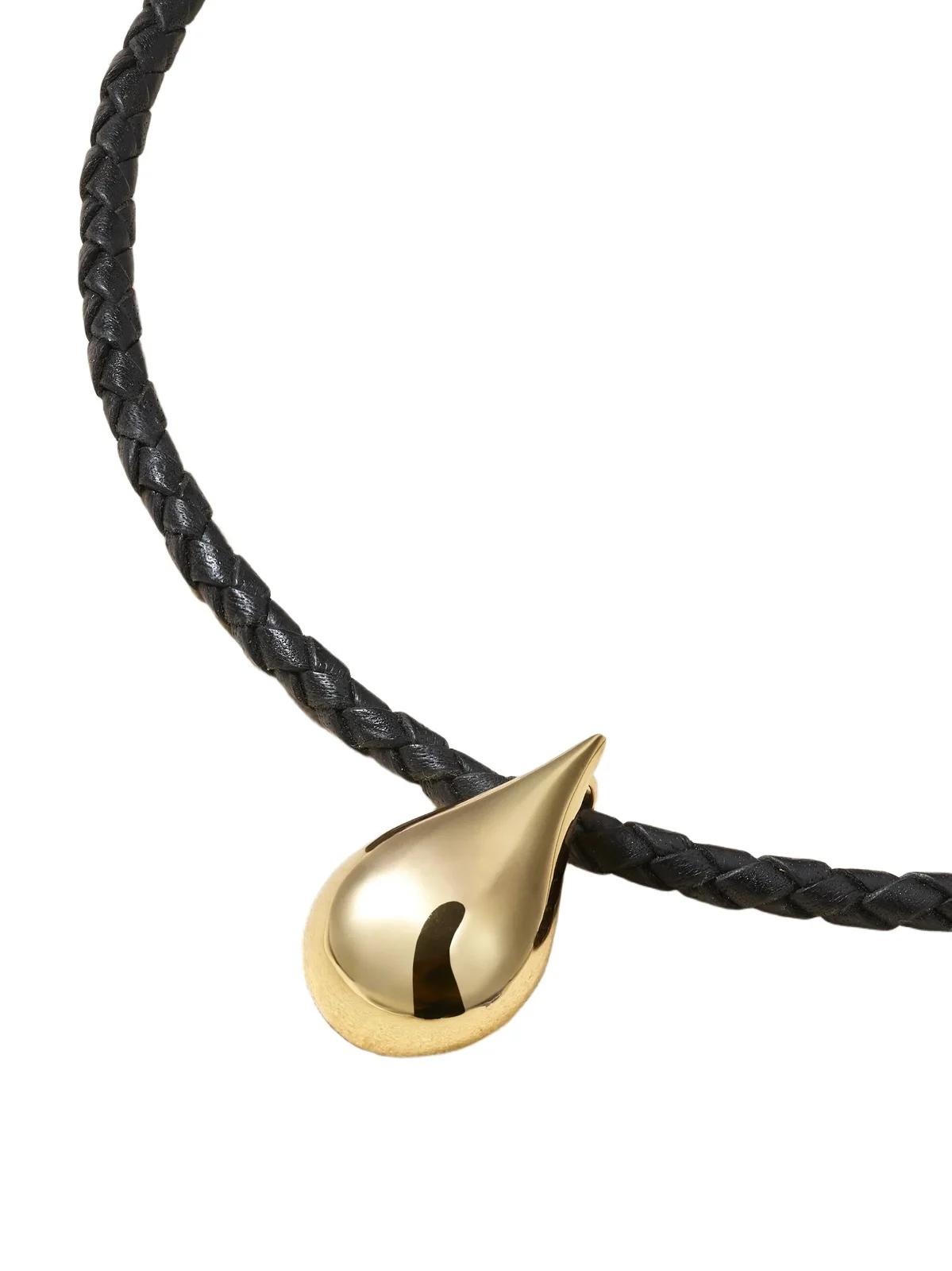 Water Droplet Leather And 14-karat Gold Necklace Water Droplet Leather And 14-karat Gold Necklace