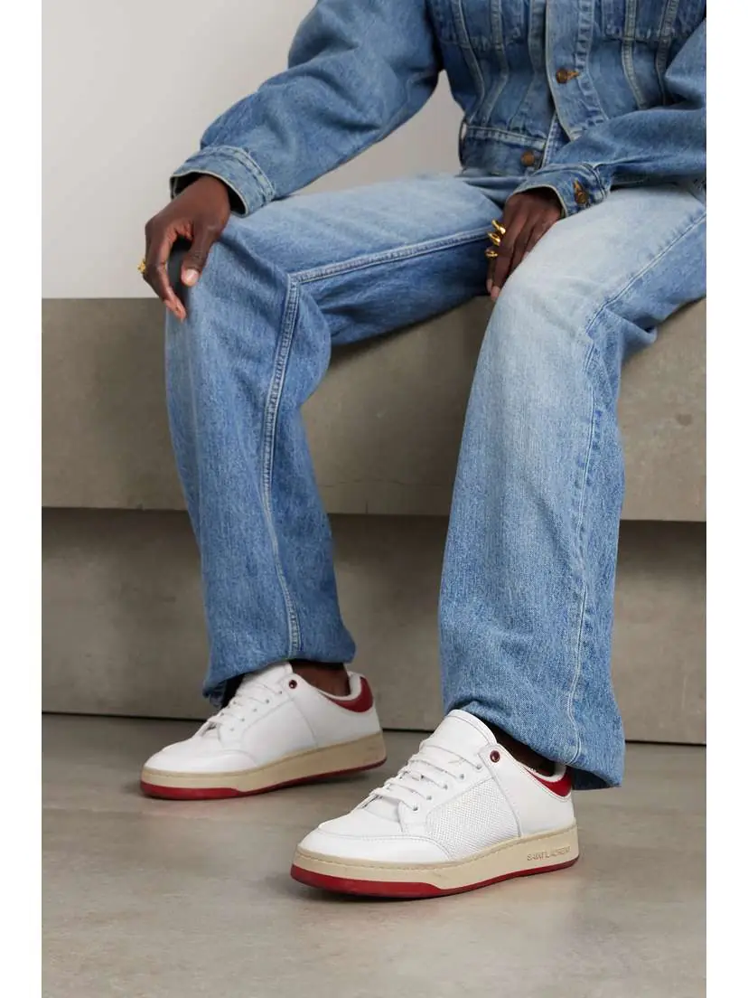 Saint Laurent Sl61 Logo-print Perforated Leather Sneakers - EU 42 | Thumbnail 2 Saint Laurent Sl61 Logo-print Perforated Leather Sneakers - EU 42 | Thumbnail 2