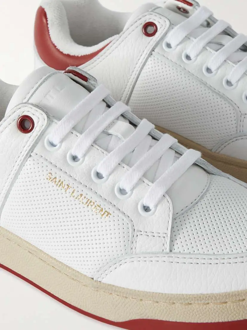 Saint Laurent Sl61 Logo-print Perforated Leather Sneakers - EU 42 | Thumbnail 4 Saint Laurent Sl61 Logo-print Perforated Leather Sneakers - EU 42 | Thumbnail 4
