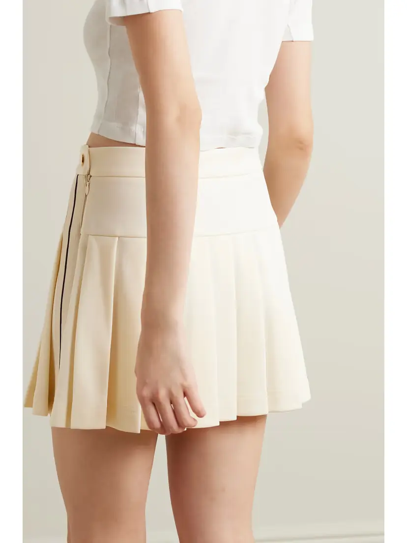Palm Angels Pleated Crepe Tennis Skirt | Thumbnail 3