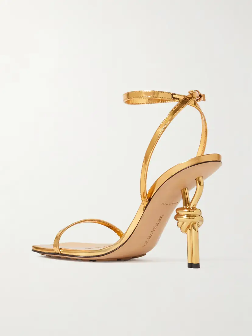 Bottega Veneta Knot Metallic Leather Sandals | Thumbnail 3 Bottega Veneta Knot Metallic Leather Sandals | Thumbnail 3