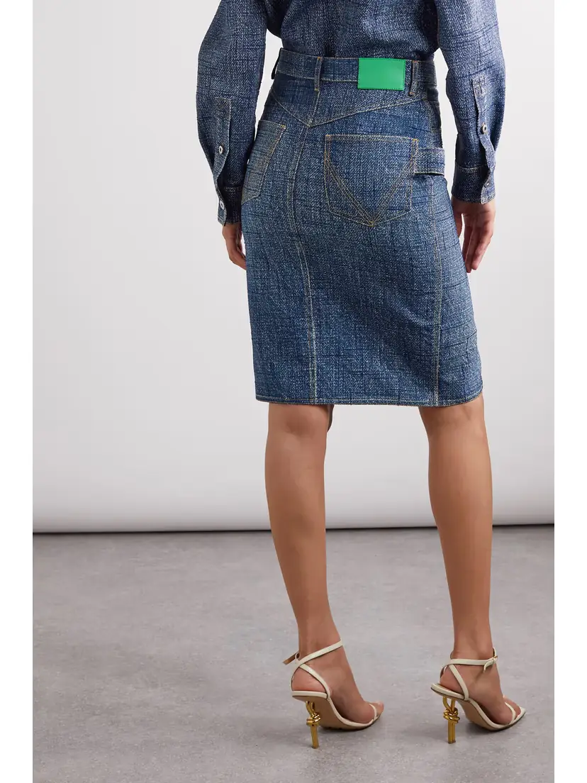 Bottega Veneta Denim-effect Woven Midi Skirt | Thumbnail 4