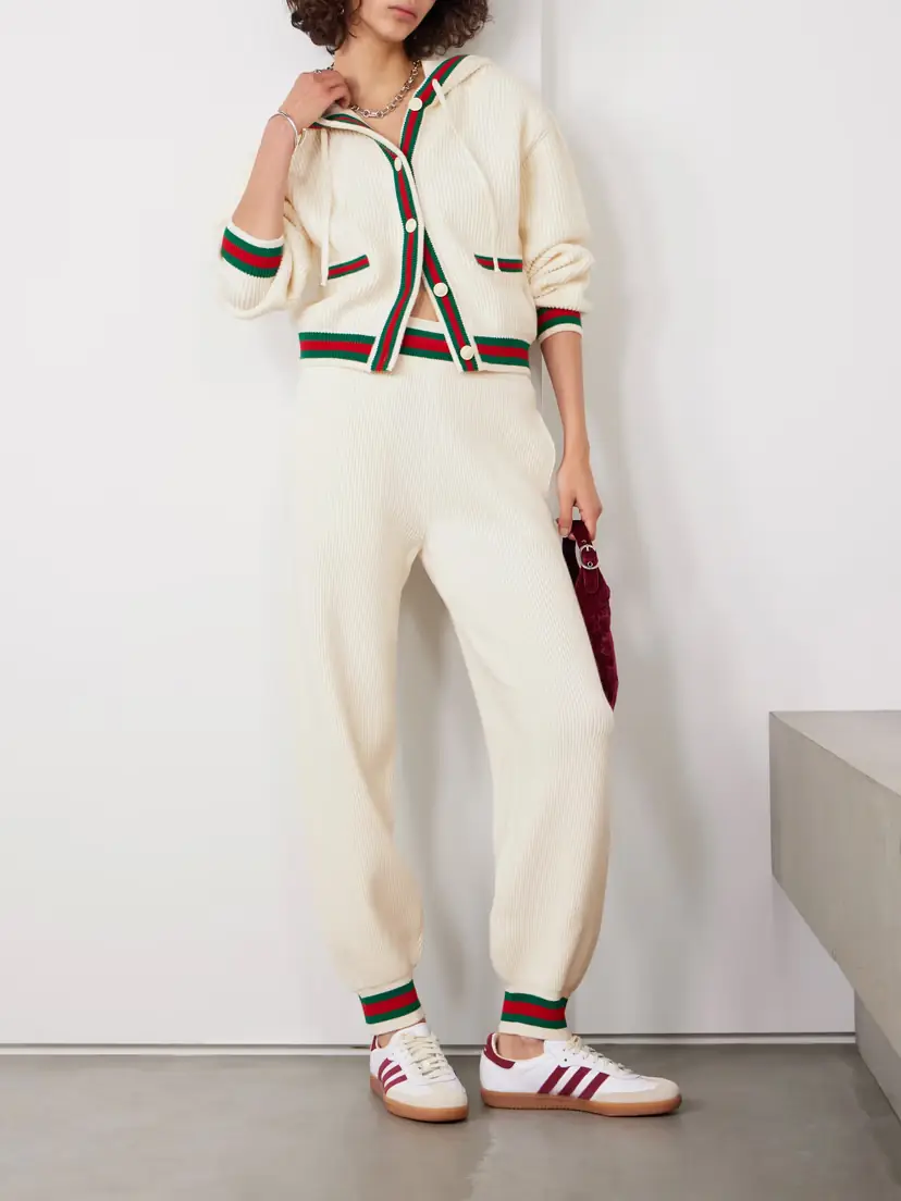 Gucci Hooded Striped Ribbed Wool Cardigan | Thumbnail 2 Gucci Hooded Striped Ribbed Wool Cardigan | Thumbnail 2