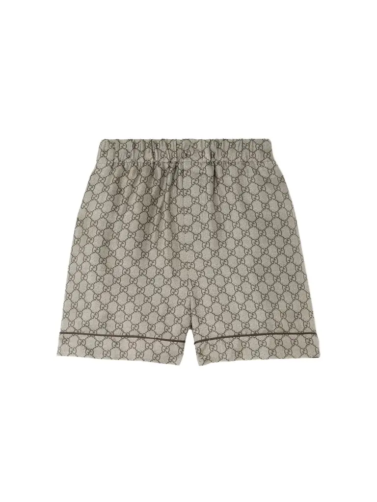 Gucci Gg Supreme Printed Silk-twill Shorts | Image 1 Gucci Gg Supreme Printed Silk-twill Shorts | Image 1