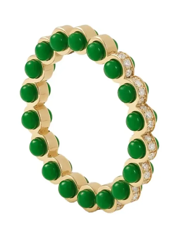 Atoms 18-karat Gold Diamond And Enamel Ring - Green Atoms 18-karat Gold Diamond And Enamel Ring - Green