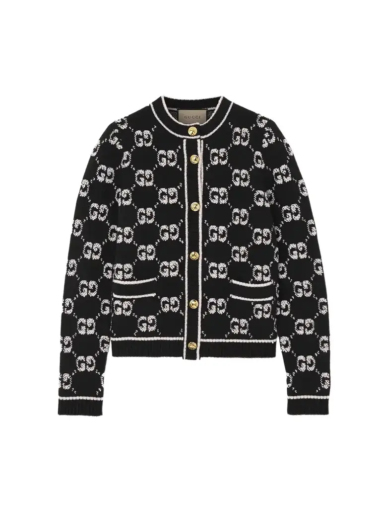 Jacquard-knit Wool-bouclé Cardigan