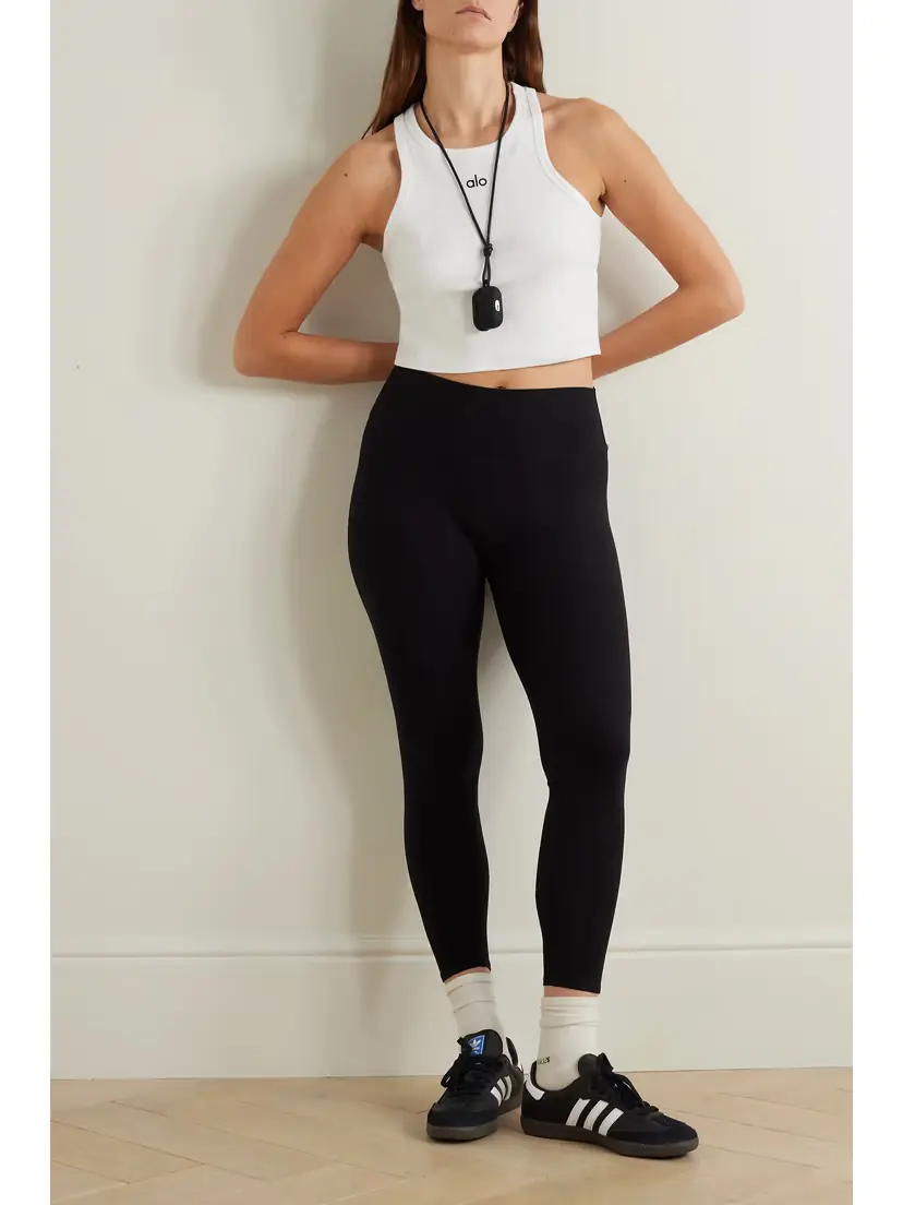 Alo Yoga Aspire Cropped Ribbed Cotton-blend Jersey Tank | Thumbnail 2 Alo Yoga Aspire Cropped Ribbed Cotton-blend Jersey Tank | Thumbnail 2