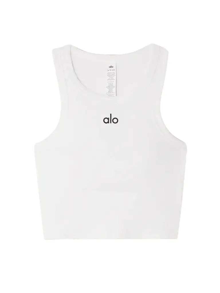 Aspire Cropped Ribbed Cotton-blend Jersey Tank